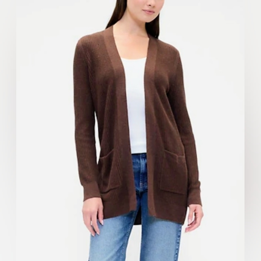 Gap Relaxed Shaker-Stitch Open Front Cardigan - Picture 2 of 6